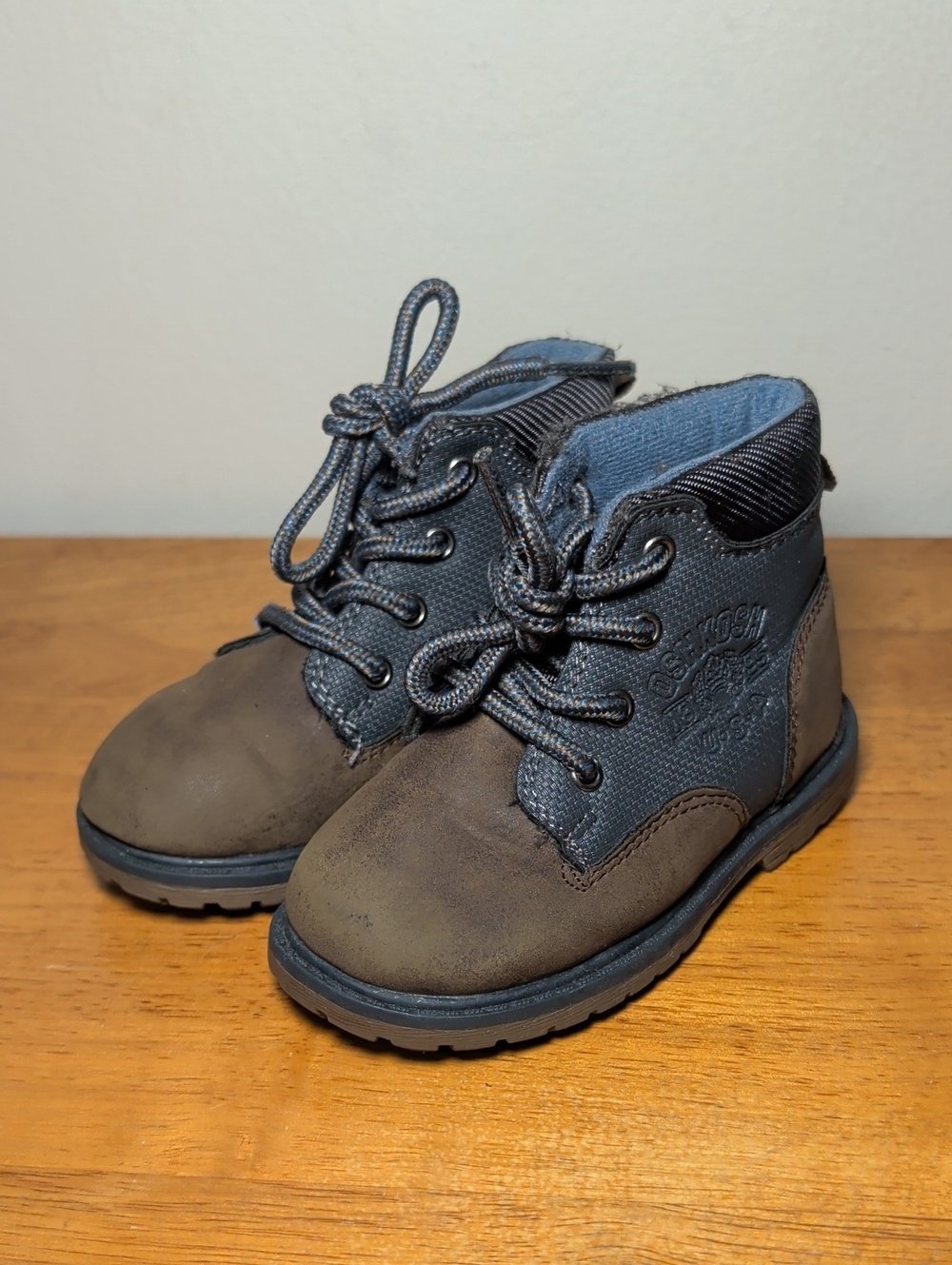 Oshkosh B'Gosh Murphy Boots Brown Blue Lace-Up Toddler Boys Size 6